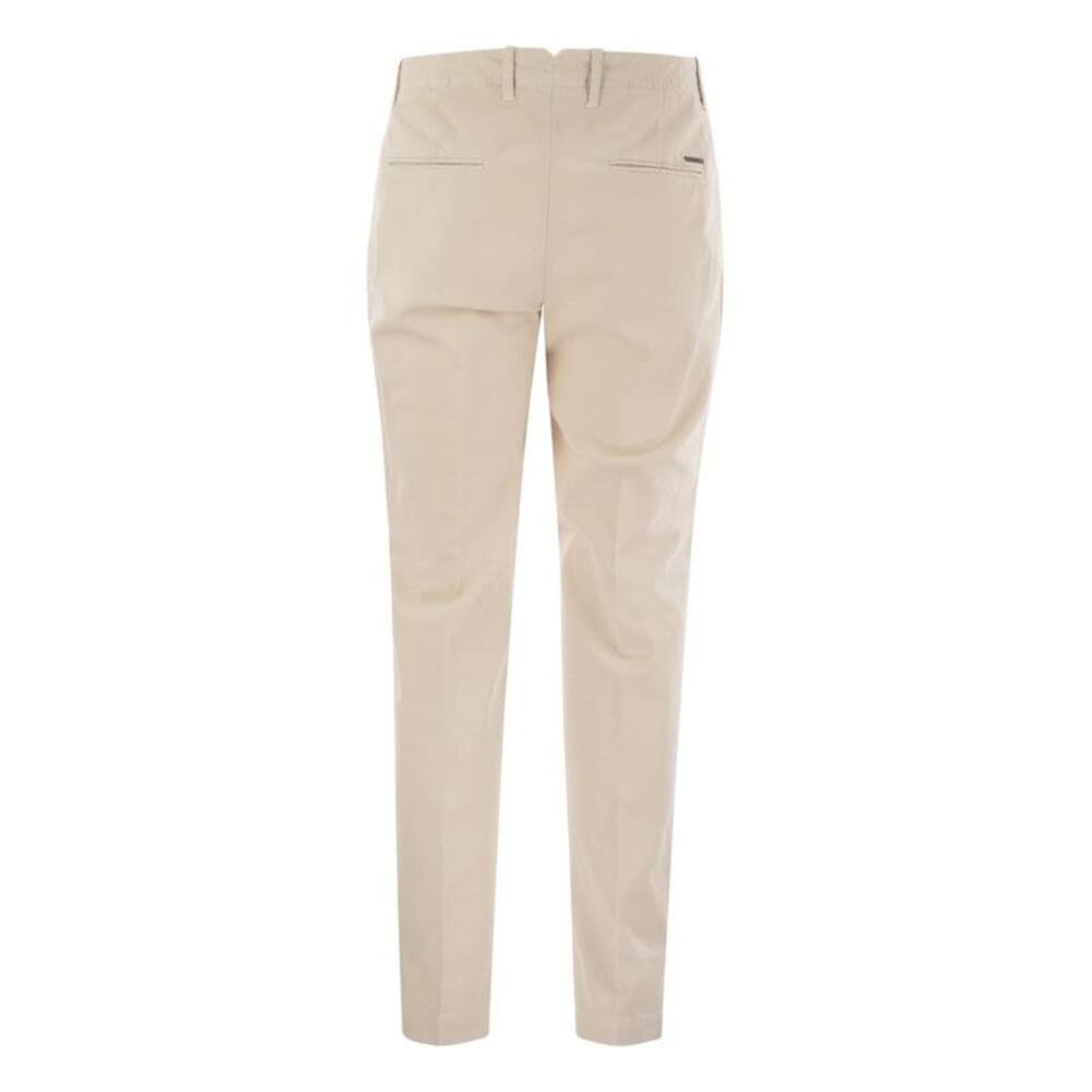 PESERICO Tailored Cotton Gabardine Trousers Men PEARL Pants